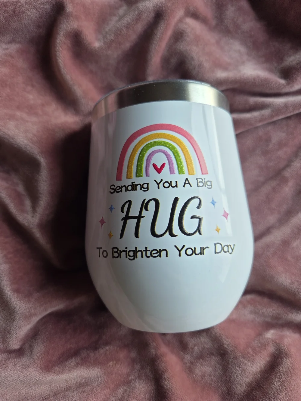 Sending You a Big Hug to Brighten Your Day Cup with Lid NEW!!! - Wine Coffee Tea